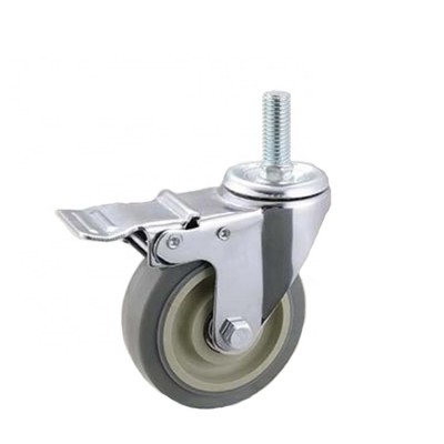 4" Threaded Stem TPR Dolly Casters Wheel