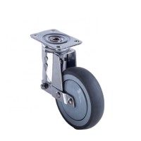 Spring Loaded shock absorbing 5 Inch TPR Medical Caster Wheel