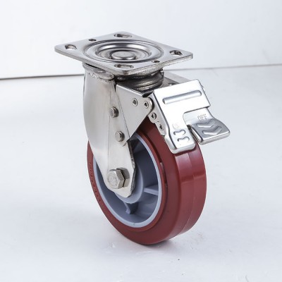 Economy Polyurethane Wheel Stainless Steel Casters Heavy duty