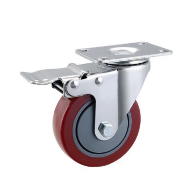 75mm Industrial Red PVC Wheel Caster