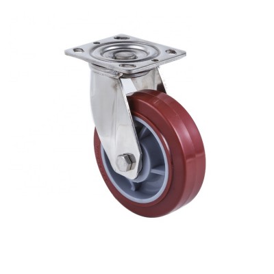 150mm Heavy Duty Stainless Steel PU Swivel Wheel Caster