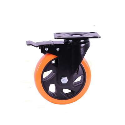 125mm Heavy Duty Orange PU Caster Wheel