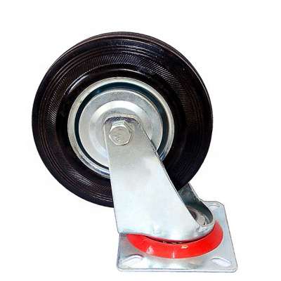 Dynamic load capacity 120kg 6 inch swivel all rubber industrial caster wheel