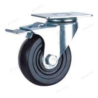 Longway New Design 100mm 130kg rubber wheel furniture plain roller bearing antique caster