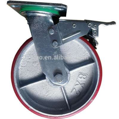 8inch Heavy Duty Iron Core PU Swivel Castor