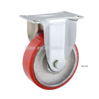 4inch Medium Duty Iron Core Red PU Caster