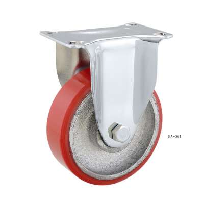 75mm Industrial Cart Iron Core PU Rigid Caster Wheel