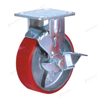 Long way 4 / 8 inches 500kg industrial lock trolley wheels heavy duty plate castor caster swivel wheels