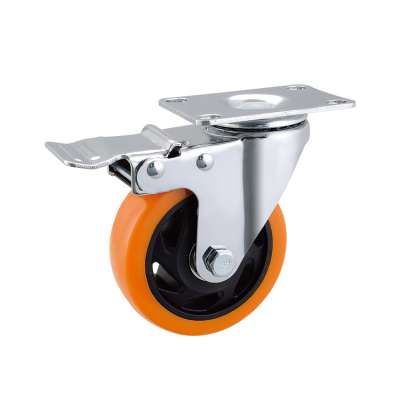 4 inch steel bearing with PU wheels medium duty swivel caster