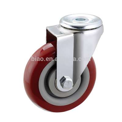 75MM/100MM/125MM PVC bolt hole 360 swivel caster wheel