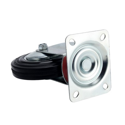 Swivel Caster Wheels Rubber Base with Top Plate