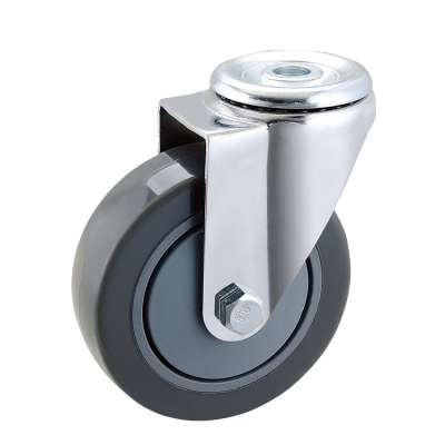 Bolt hole type swivel shopping trolley caster wheels