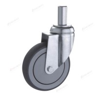 Hospital bed medical wheel ball bearing castor wheel PP core stem type TPR caster