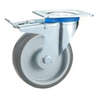 Long way handling equipment 4inch 100kg TPR furniture caster trolley wheel with brake