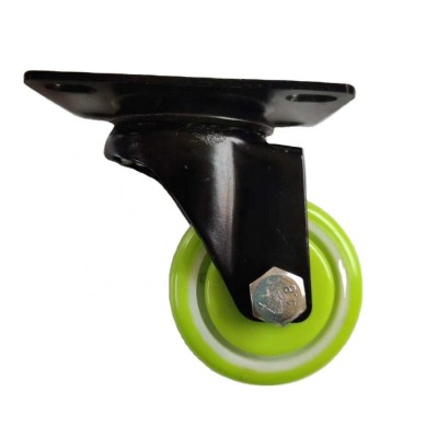 New Item light duty load capacity 30kg 1.5 inch green pu caster wheel