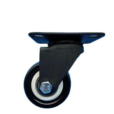 High quality light duty top plate sand blast fork 50mm 2 inch pu swivel caster wheel