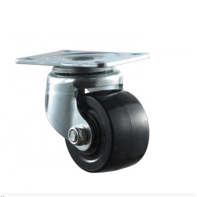 2.5inch low profile black color swivel nylon castor Wheel